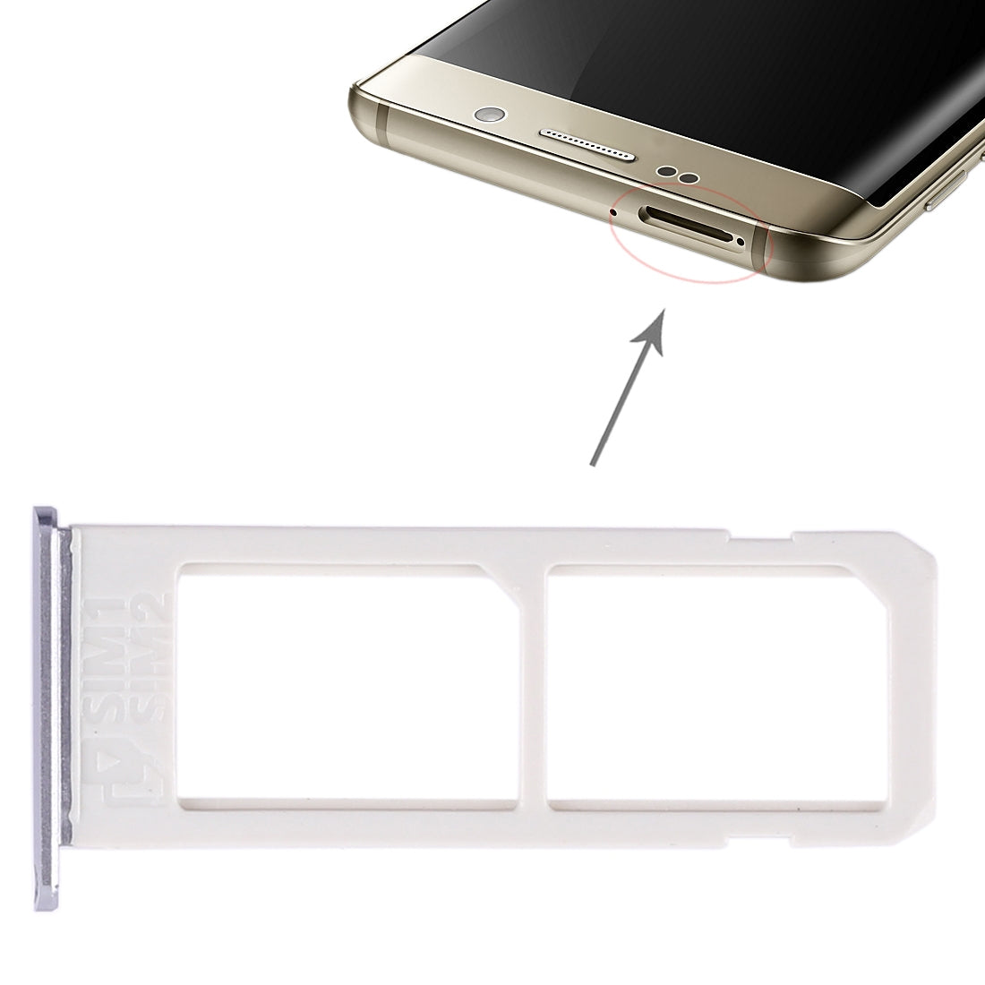 For Galaxy S6 Edge plus / S6 Edge+ 2 SIM Card Tray (Grey)