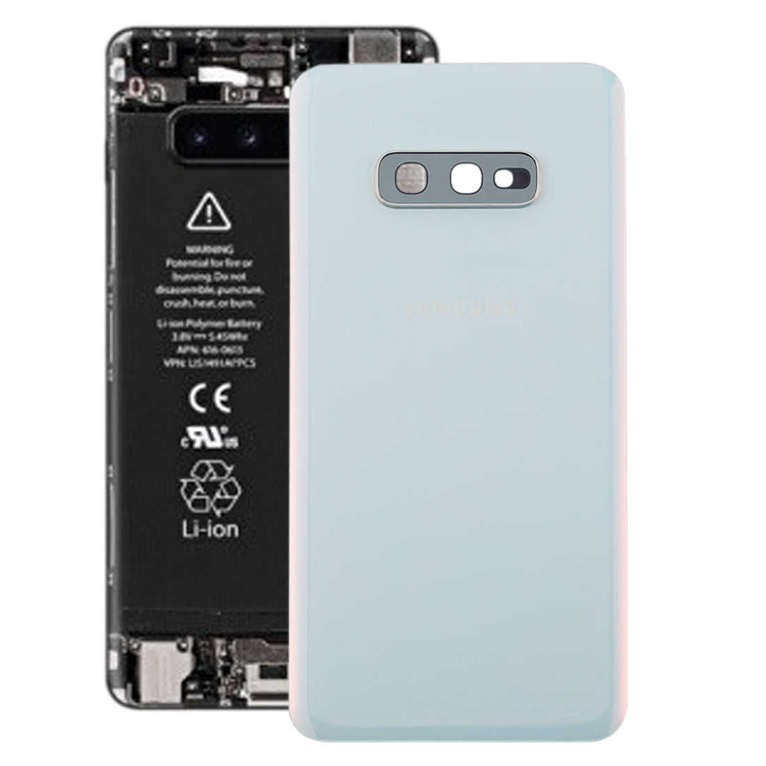 For Galaxy S10e Battery Back Cover with Camera Lens Frame (White)