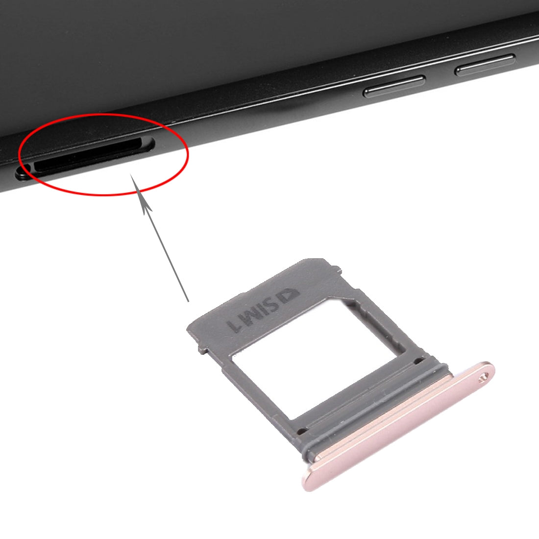 For Galaxy A5 (2017) / A520 & A7 (2017) / A720 SIM Card Tray + Micro SD Card Tray, Single Card (Pink)