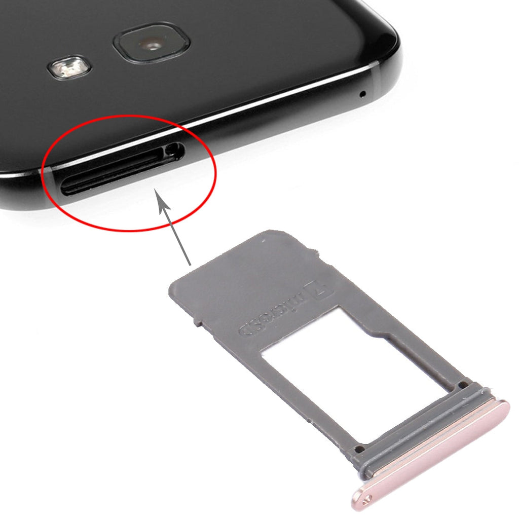 For Galaxy A5 (2017) / A520 & A7 (2017) / A720 SIM Card Tray + Micro SD Card Tray, Single Card (Pink)