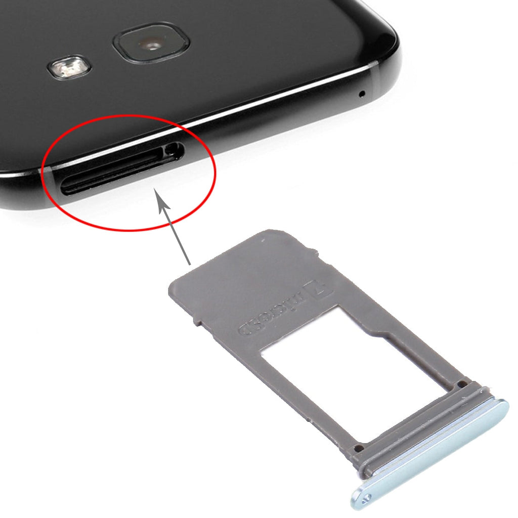 For Galaxy A5 (2017) / A520 & A7 (2017) / A720 SIM Card Tray + Micro SD Card Tray, Single Card (Blue)