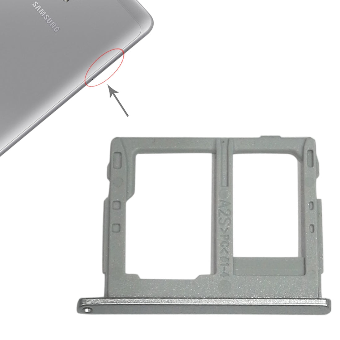 For Galaxy Tab A 8.0 / T380 / T385 SIM Card Tray +  Micro SD Card Tray (Grey)