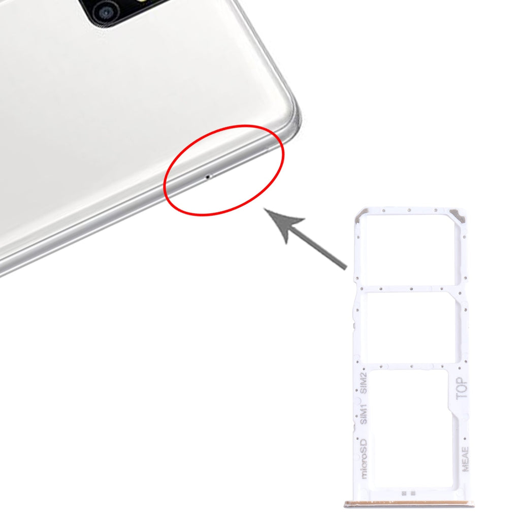 For Samsung Galaxy M51 SM-M515 SIM Card Tray + SIM Card Tray + Micro SD Card Tray (Silver)