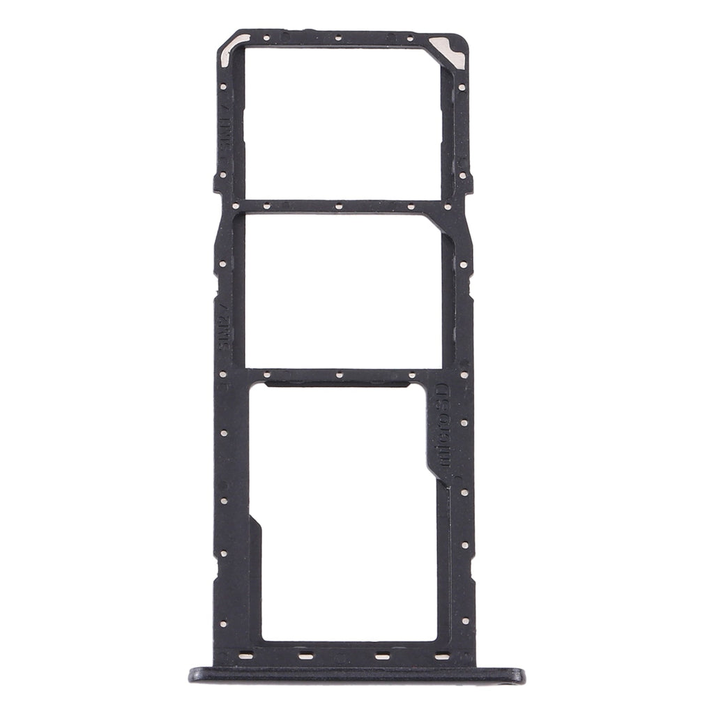 For Samsung Galaxy A11 SM-A115 SIM Card Tray + SIM Card Tray + Micro SD Card Tray (Black)