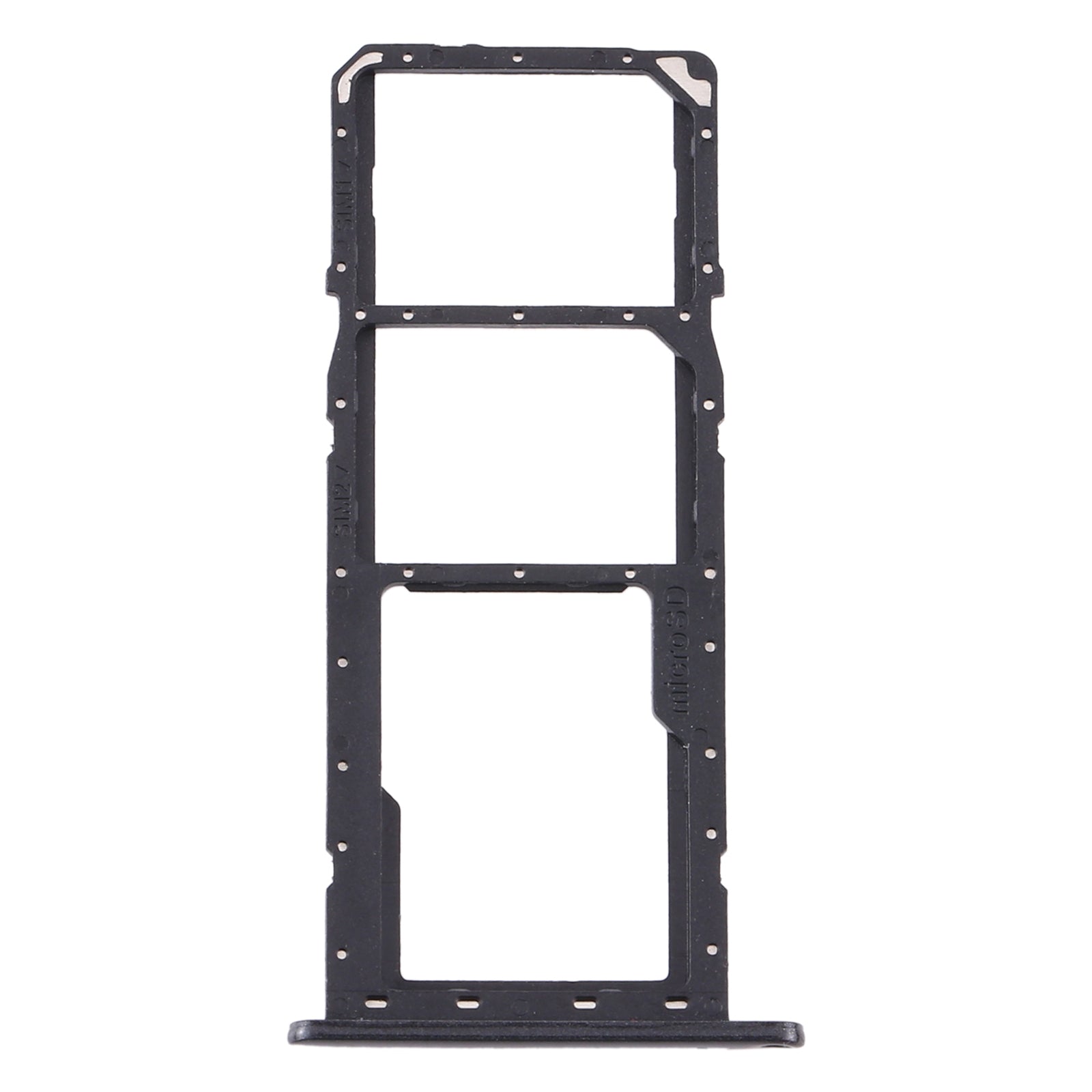 For Samsung Galaxy A11 SM-A115 SIM Card Tray + SIM Card Tray + Micro SD Card Tray (Black)