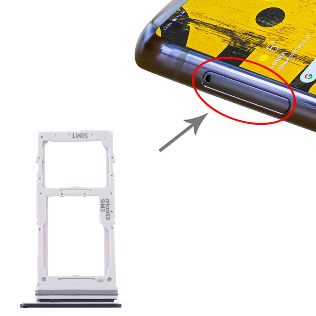 For Samsung Galaxy Note 10 Lite SM-N770 SIM Card Tray + SIM Card Tray / Micro SD Card Tray (Black)