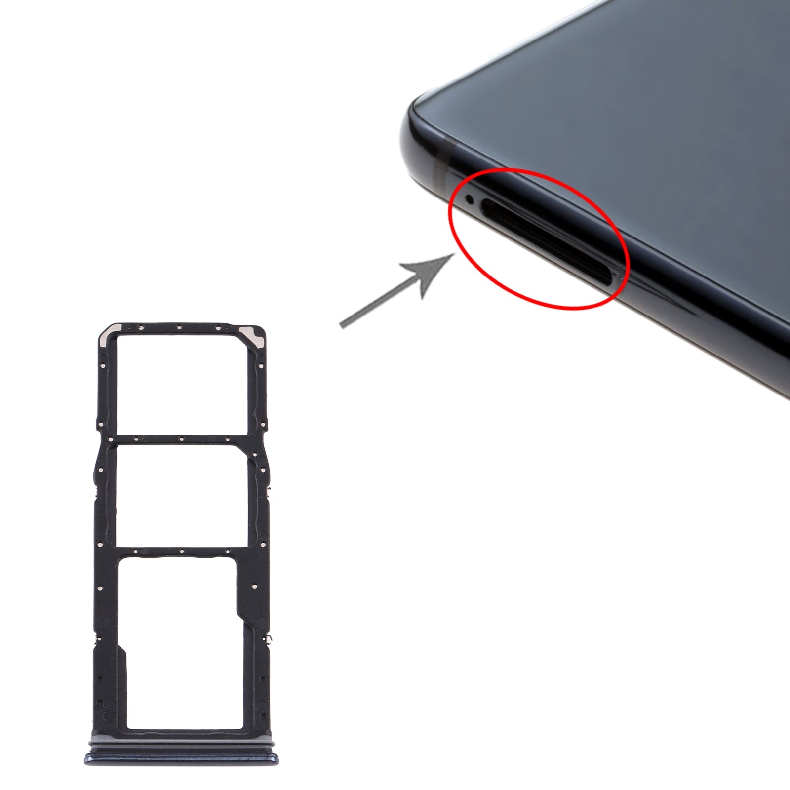 For Samsung Galaxy A9 (2018) SM-A920 SIM Card Tray + SIM Card Tray + Micro SD Card Tray (Black)