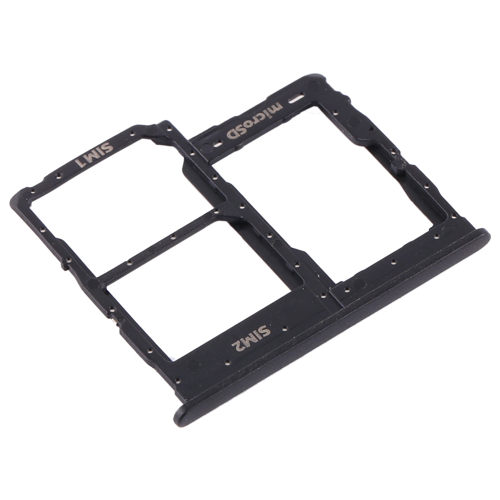 For Samsung Galaxy A01 Core SM-A013 SIM Card Tray + SIM Card Tray + Micro SD Card Tray (Black)