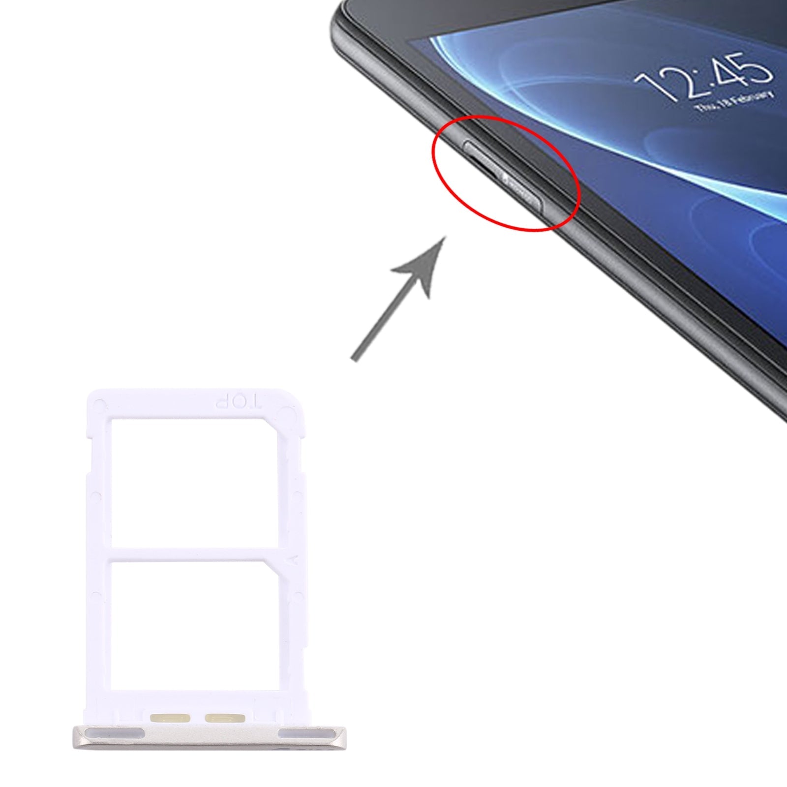 For Samsung Galaxy Tab A 7.0 (2016) SM-T285 SIM Card Tray + SIM Card Tray (White)