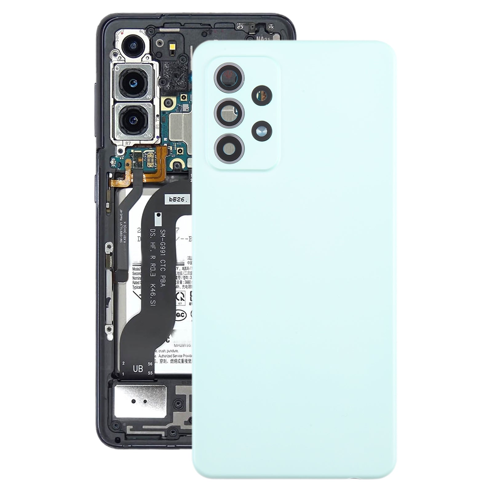 For Samsung Galaxy A52 5G / A52 4G Battery Back Cover with Camera Lens Frame(Green)