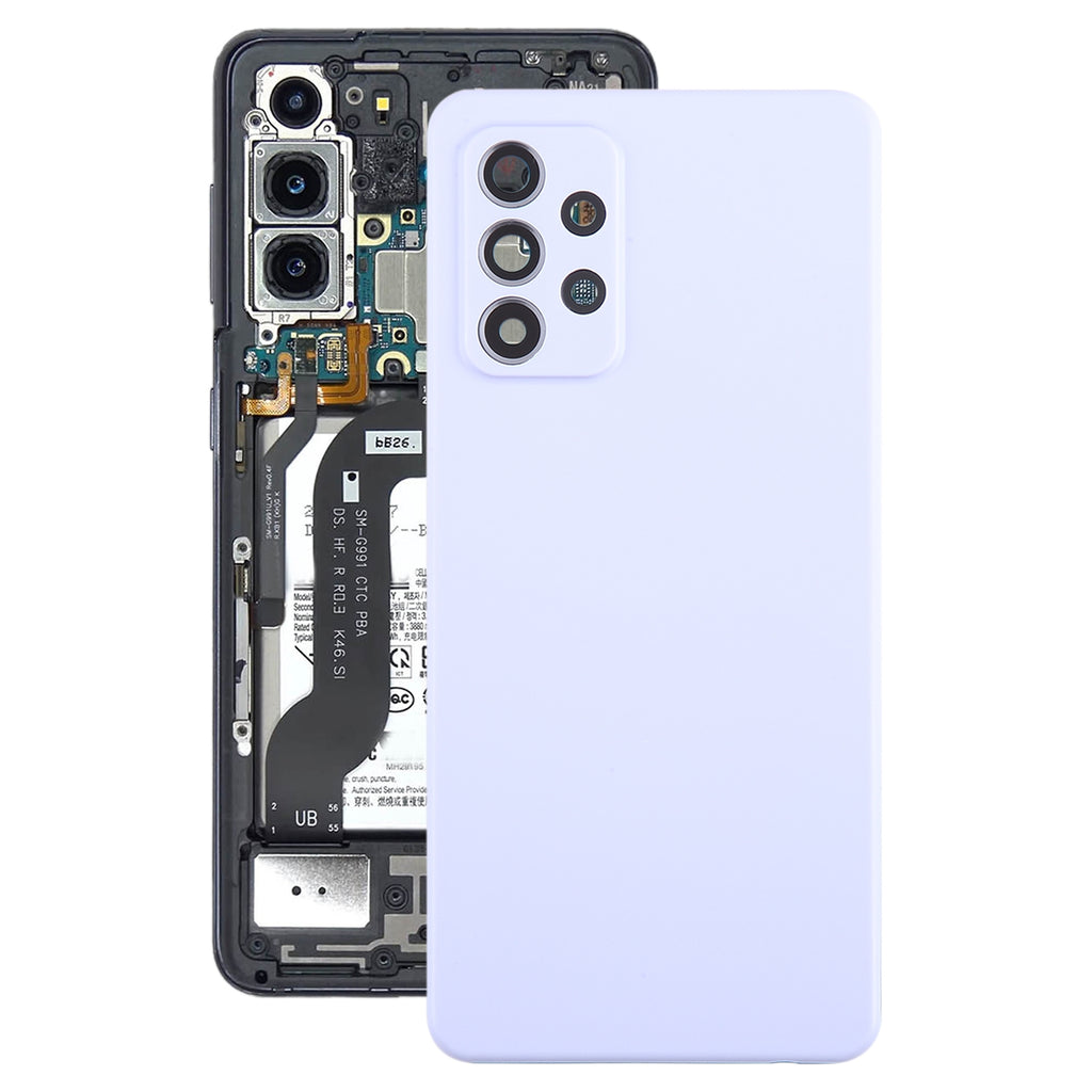 For Samsung Galaxy A52 5G / A52 4G Battery Back Cover with Camera Lens Frame(Purple)