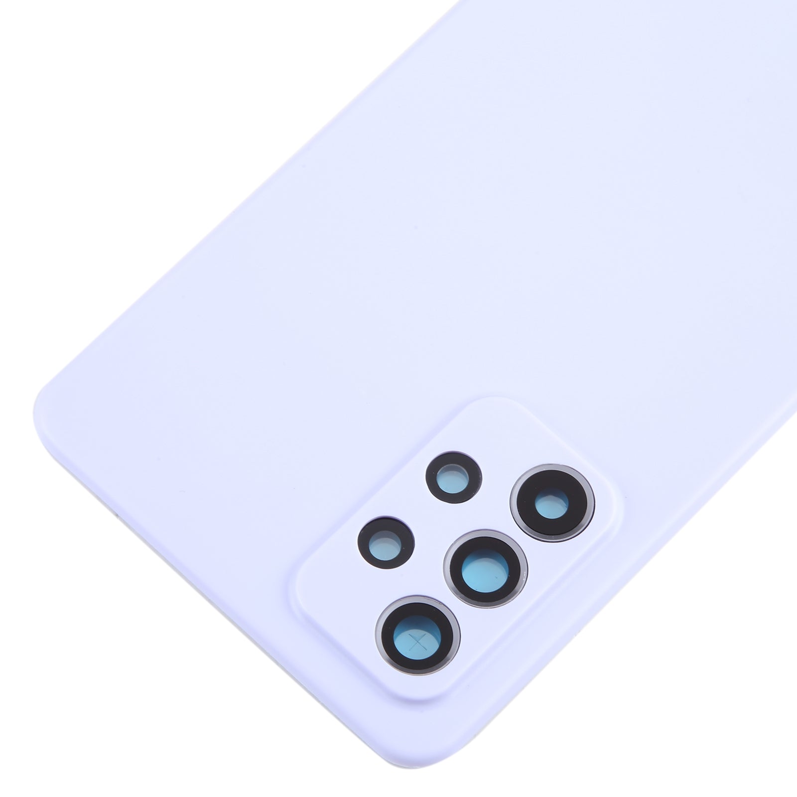 For Samsung Galaxy A52 5G / A52 4G Battery Back Cover with Camera Lens Frame(Purple)