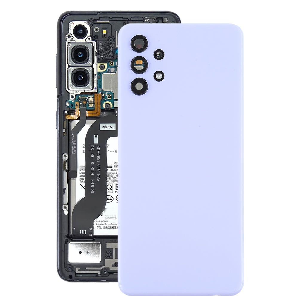 For Samsung Galaxy A32 5G Battery Back Cover with Camera Lens Frame (Purple)