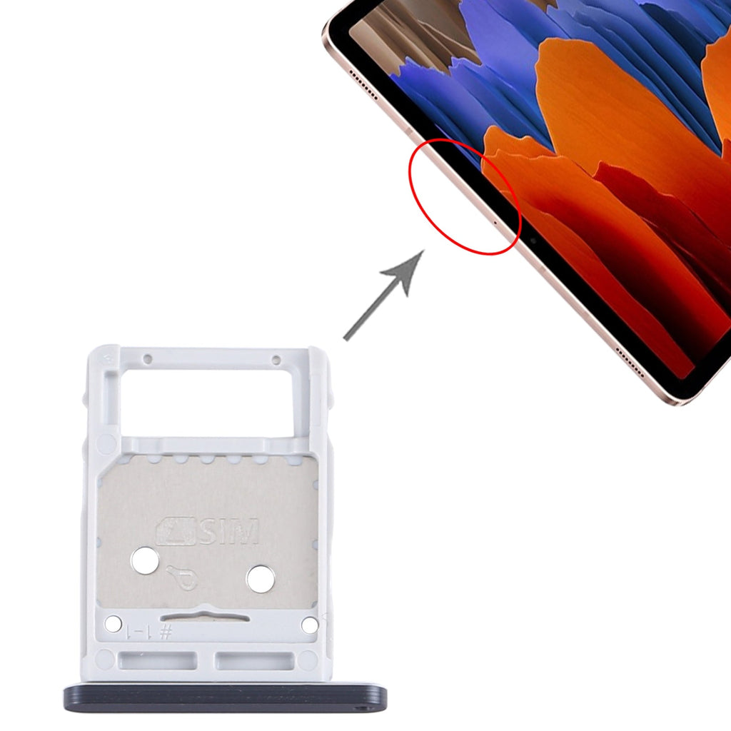 For Samsung Galaxy Tab S7 SM-T870/T875 SIM Card Tray + Micro SD Card Tray (Black)