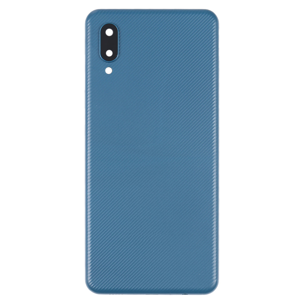 For Samsung Galaxy A02 Battery Back Cover with Camera Lens Frame (Blue)