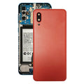 For Samsung Galaxy A02 Battery Back Cover with Camera Lens Frame (Red)