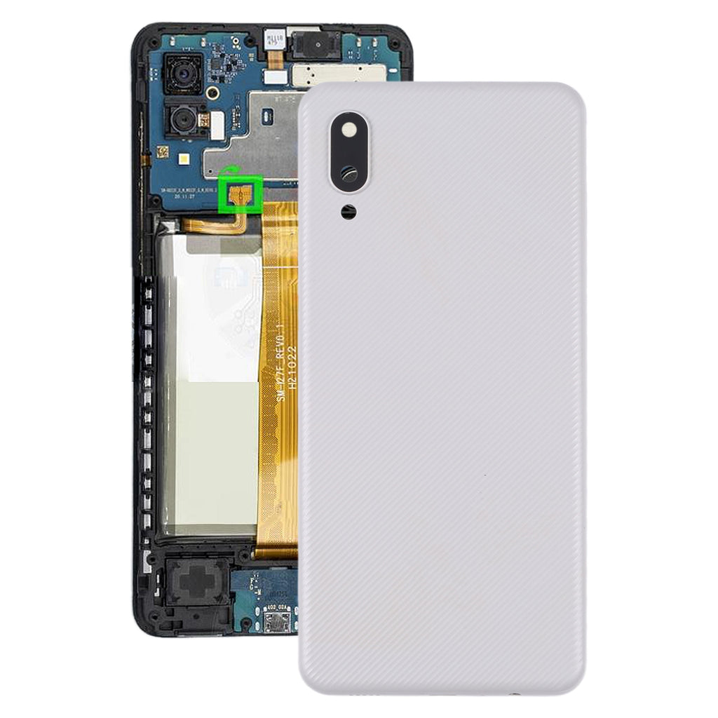 For Samsung Galaxy A02 Battery Back Cover with Camera Lens Frame (White)