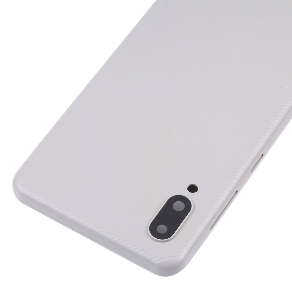 For Samsung Galaxy A02 Battery Back Cover with Camera Lens Frame (White)