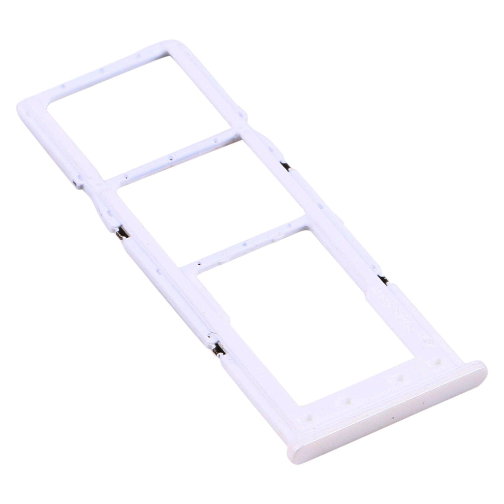 For Samsung Galaxy A12 SM-A125 SIM Card Tray + SIM Card Tray + Micro SD Card Tray (White)