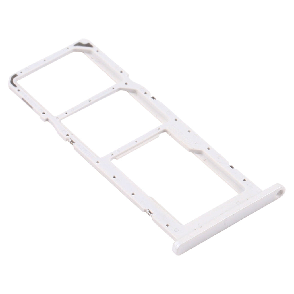 For Samsung Galaxy A02s SM-A025 SIM Card Tray + SIM Card Tray + Micro SD Card Tray (White)