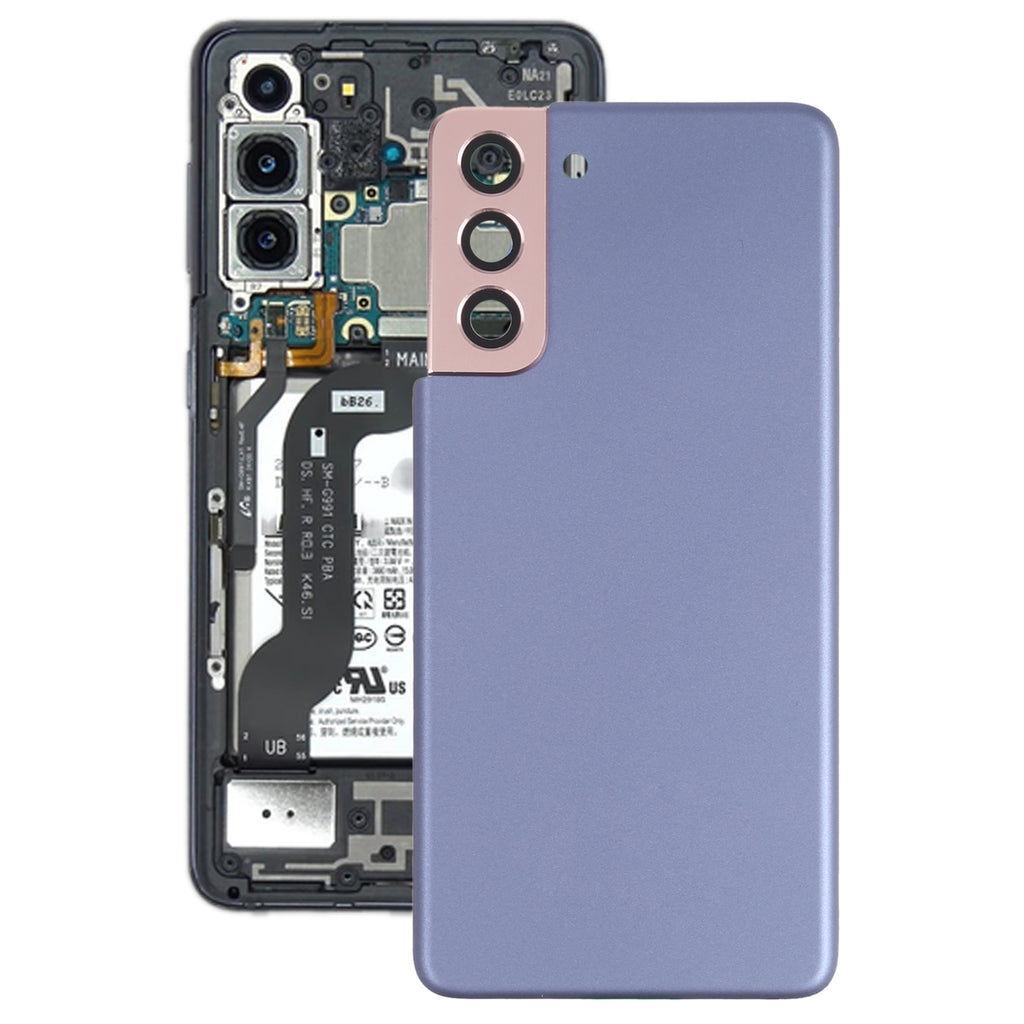 For Samsung Galaxy S21 5G Battery Back Cover with Camera Lens Frame (Purple)
