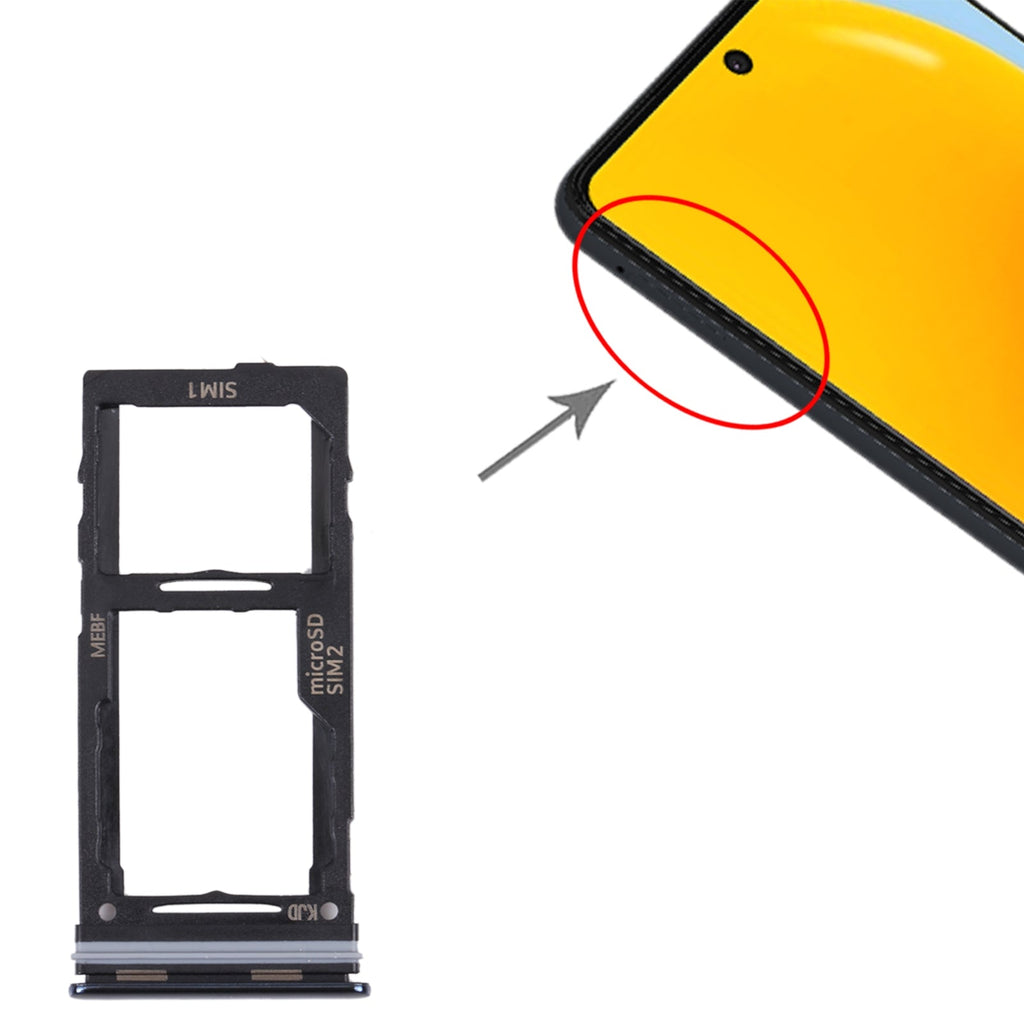 For Samsung Galaxy M52 5G SM-M526B Original SIM Card Tray + SIM Card Tray / Micro SD card tray (Black)