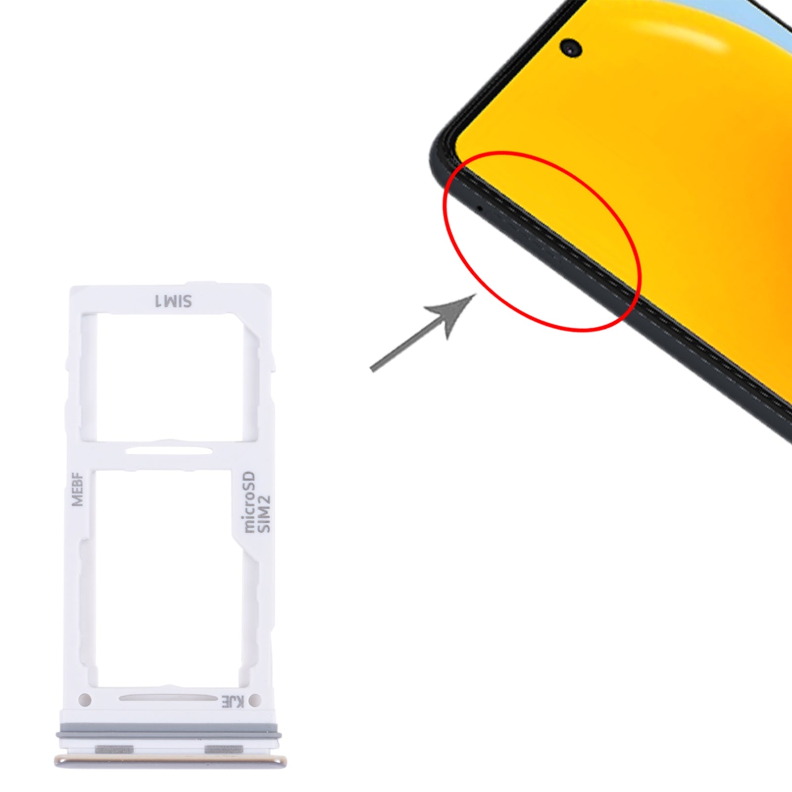 For Samsung Galaxy M52 5G SM-M526B Original SIM Card Tray + SIM Card Tray / Micro SD card tray (White)
