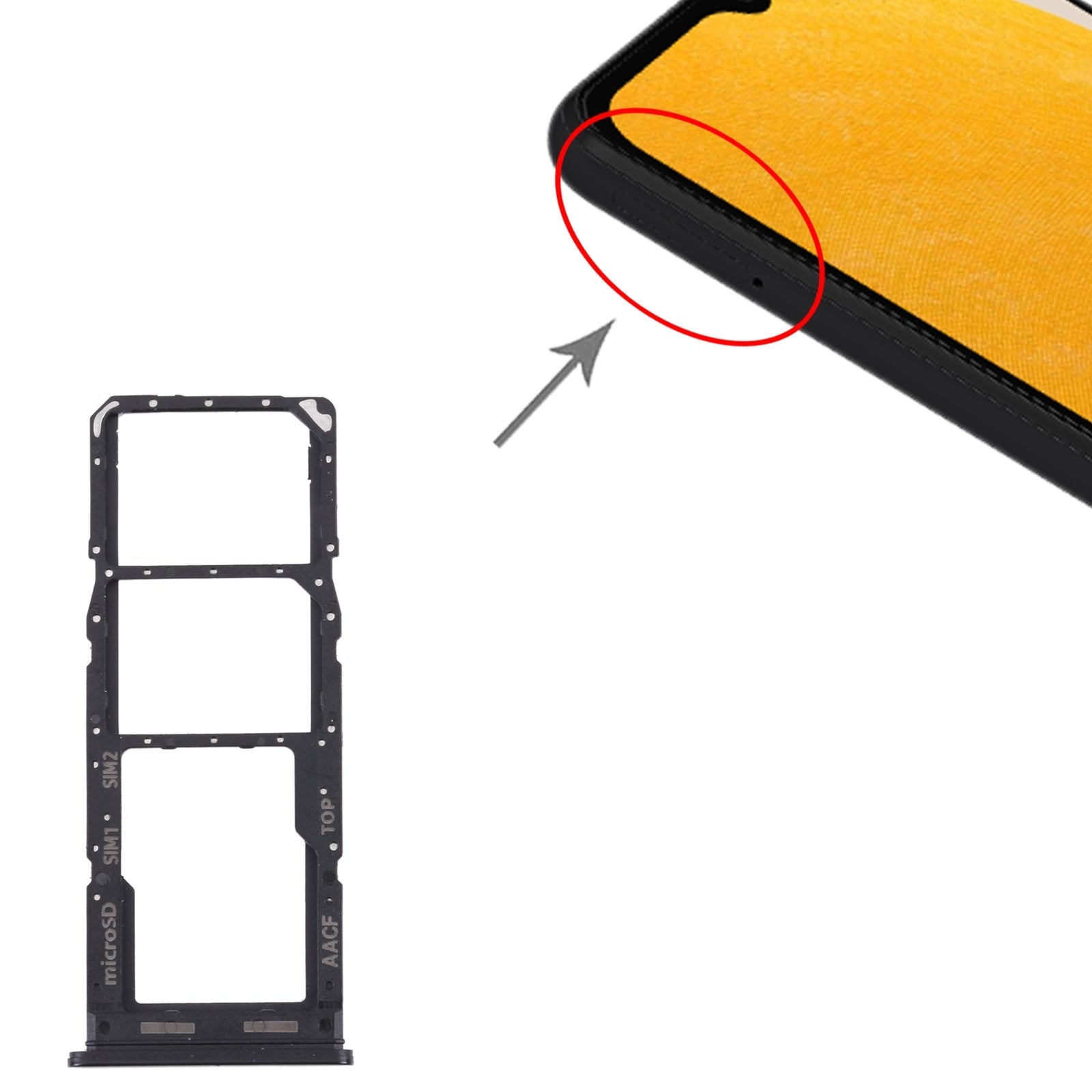 For Samsung Galaxy A13 5G SM-A136 Original SIM Card Tray + SIM Card Tray + Micro SD card tray (Black)