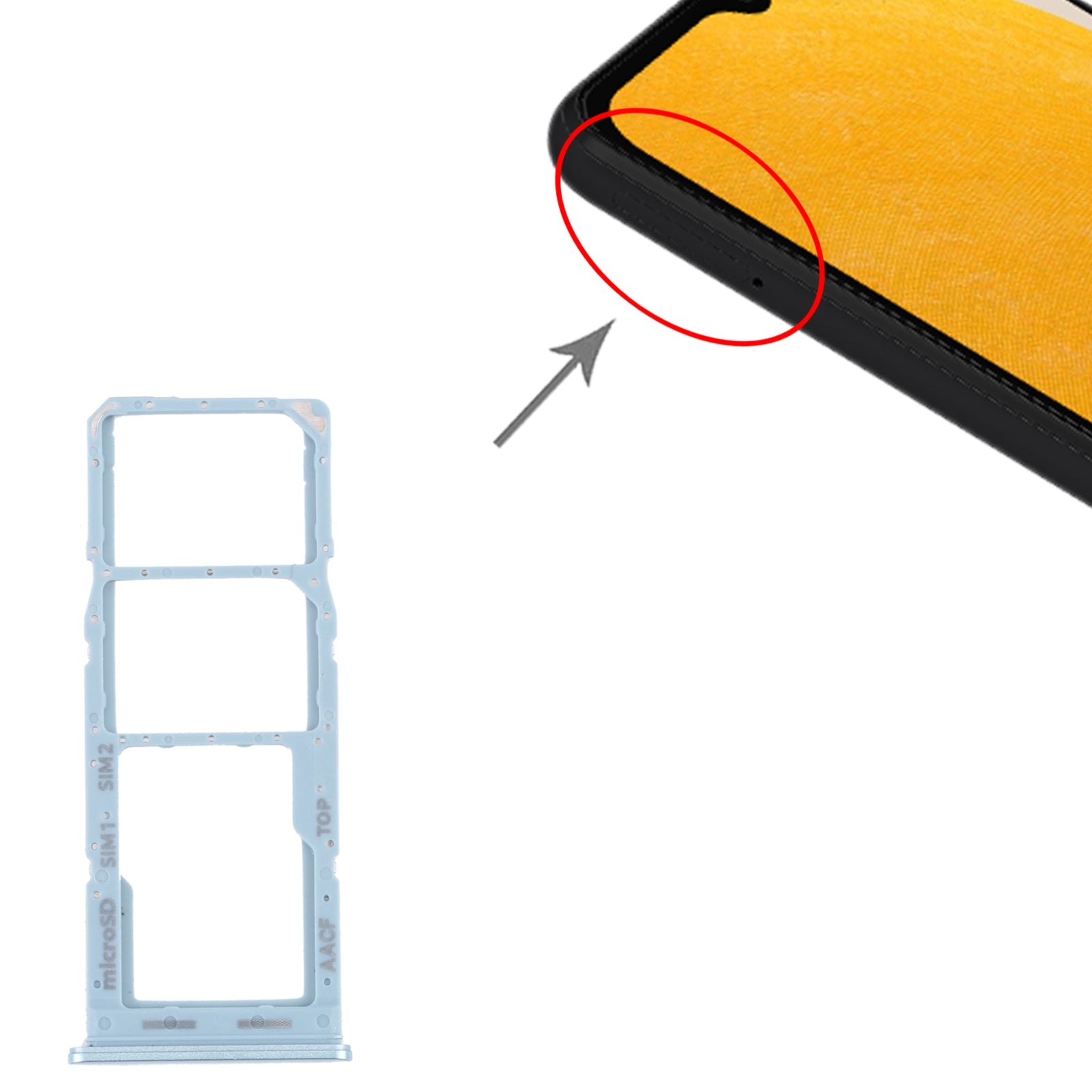 For Samsung Galaxy A13 5G SM-A136 Original SIM Card Tray + SIM Card Tray + Micro SD card tray (Blue)