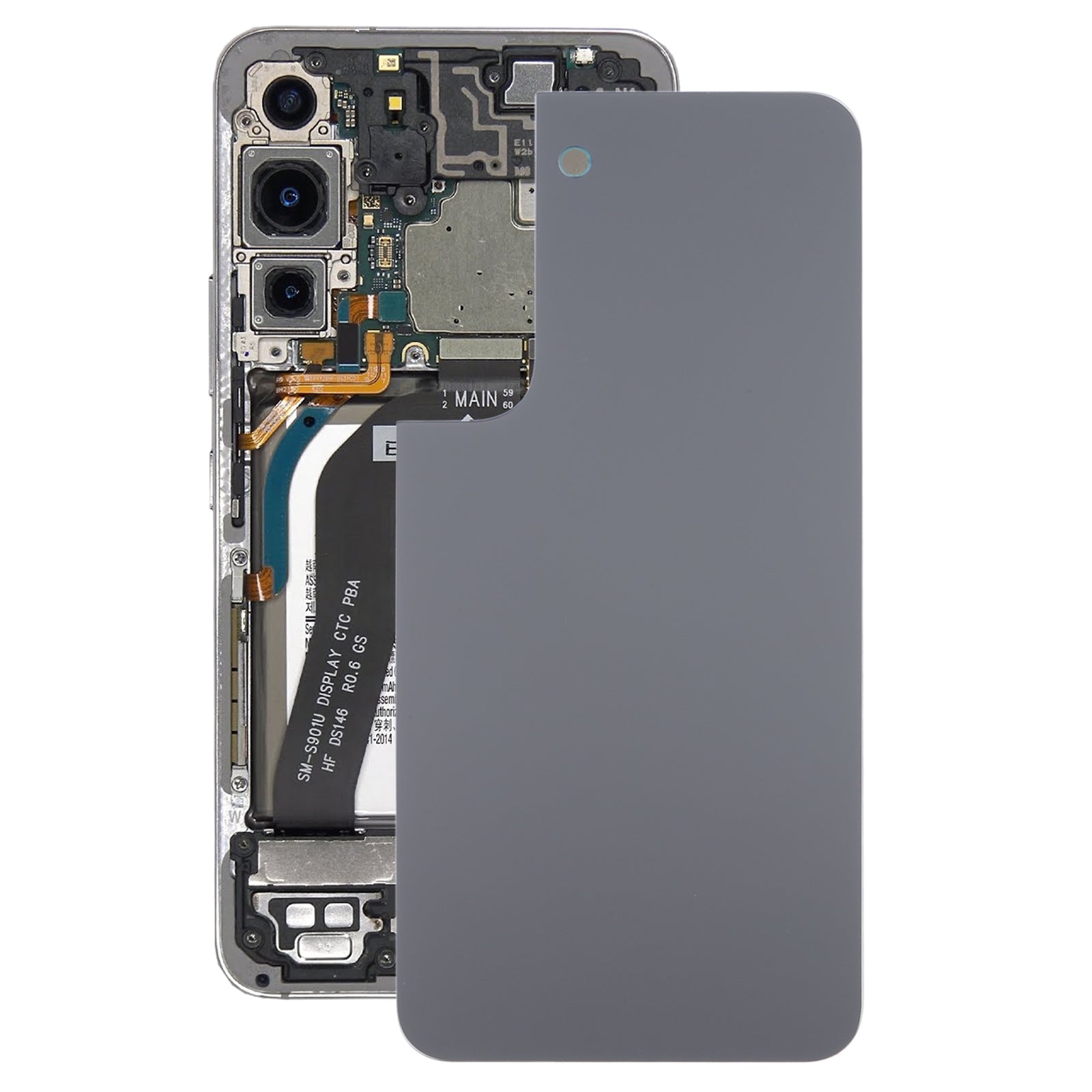 For Samsung Galaxy S22 Battery Back Cover (Grey)
