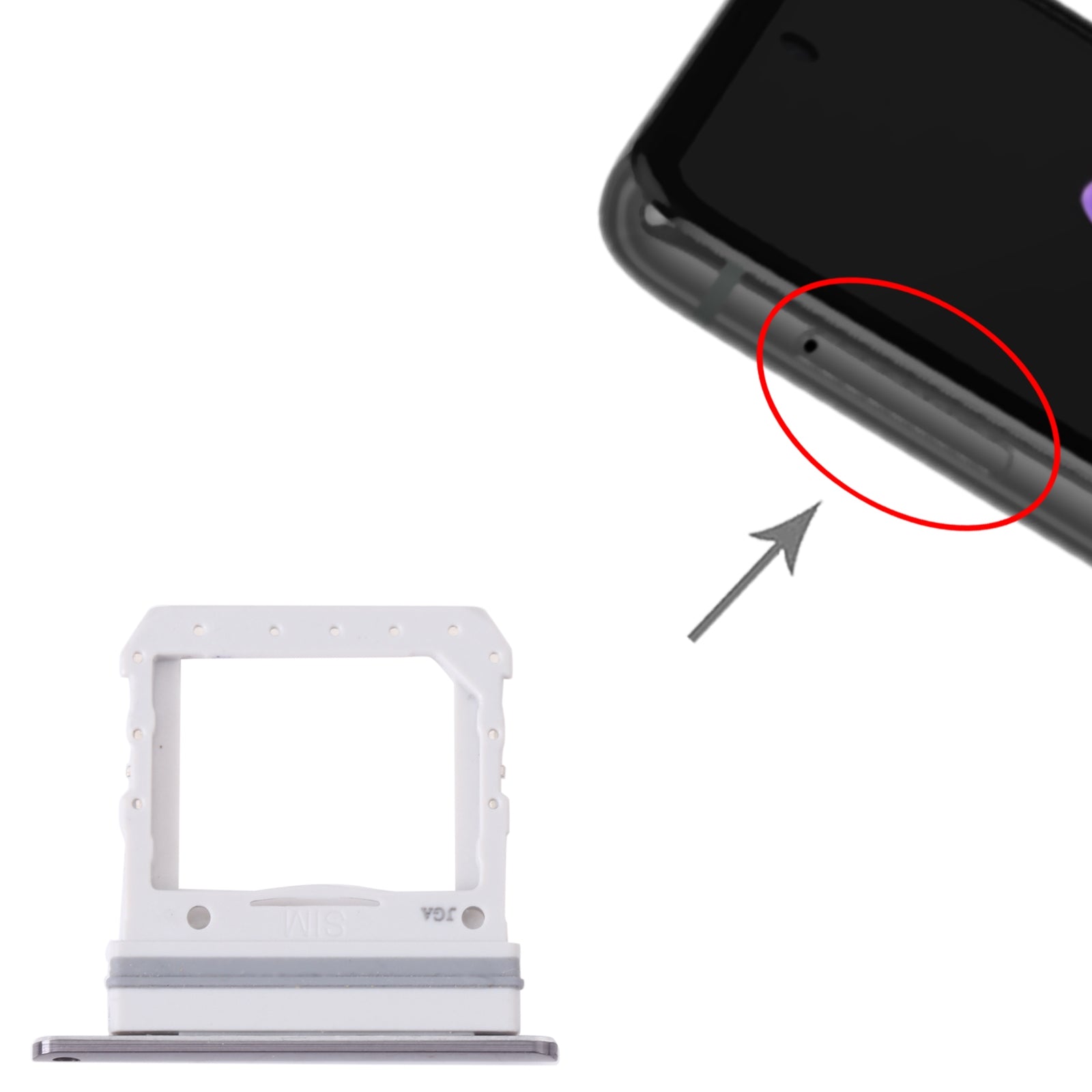 For Samsung Galaxy Z Flip 5G SM-F707B Original SIM Card Tray (Black)