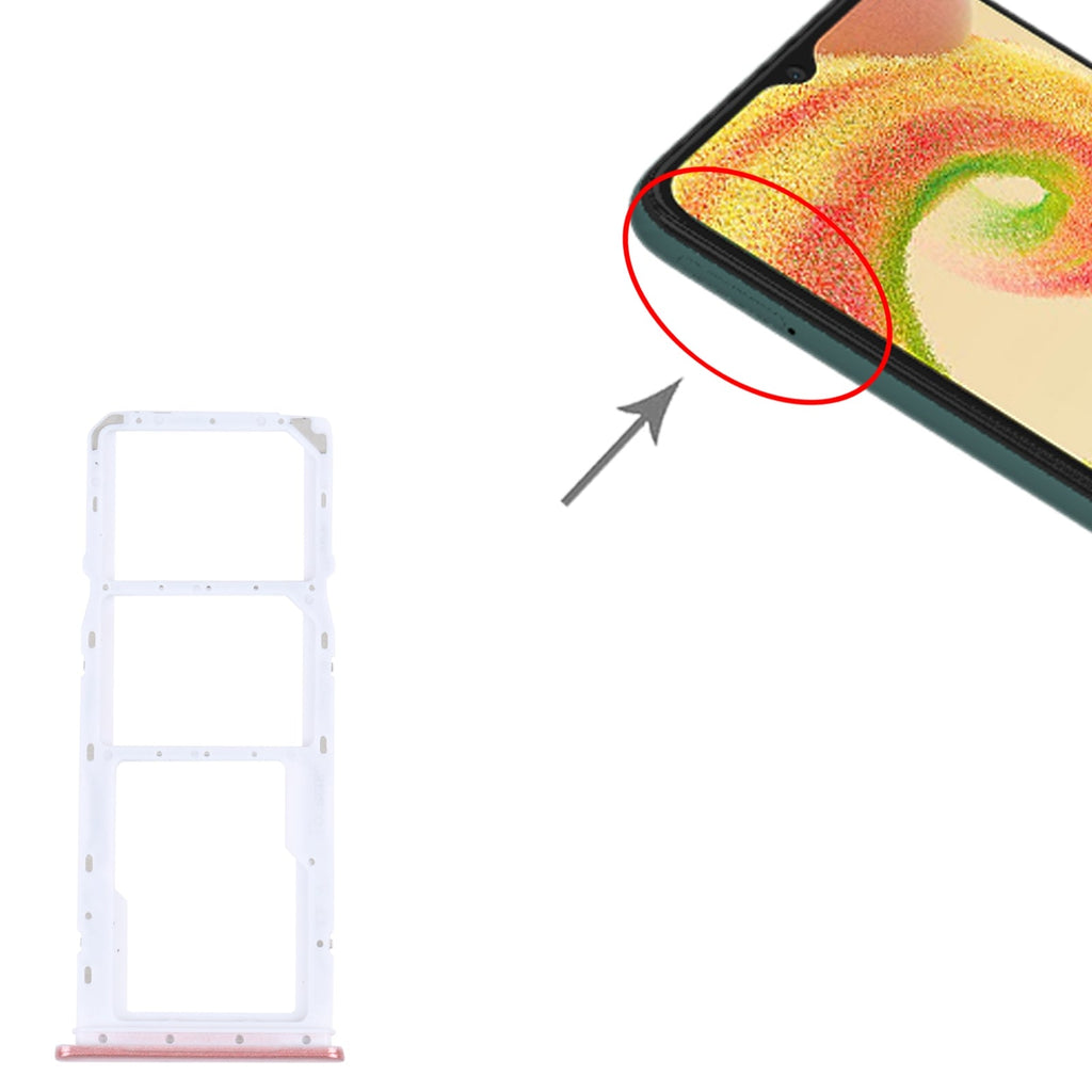 For Samsung Galaxy A04 SM-A045F Original SIM Card Tray + SIM Card Tray + Micro SD Card Tray (Pink)