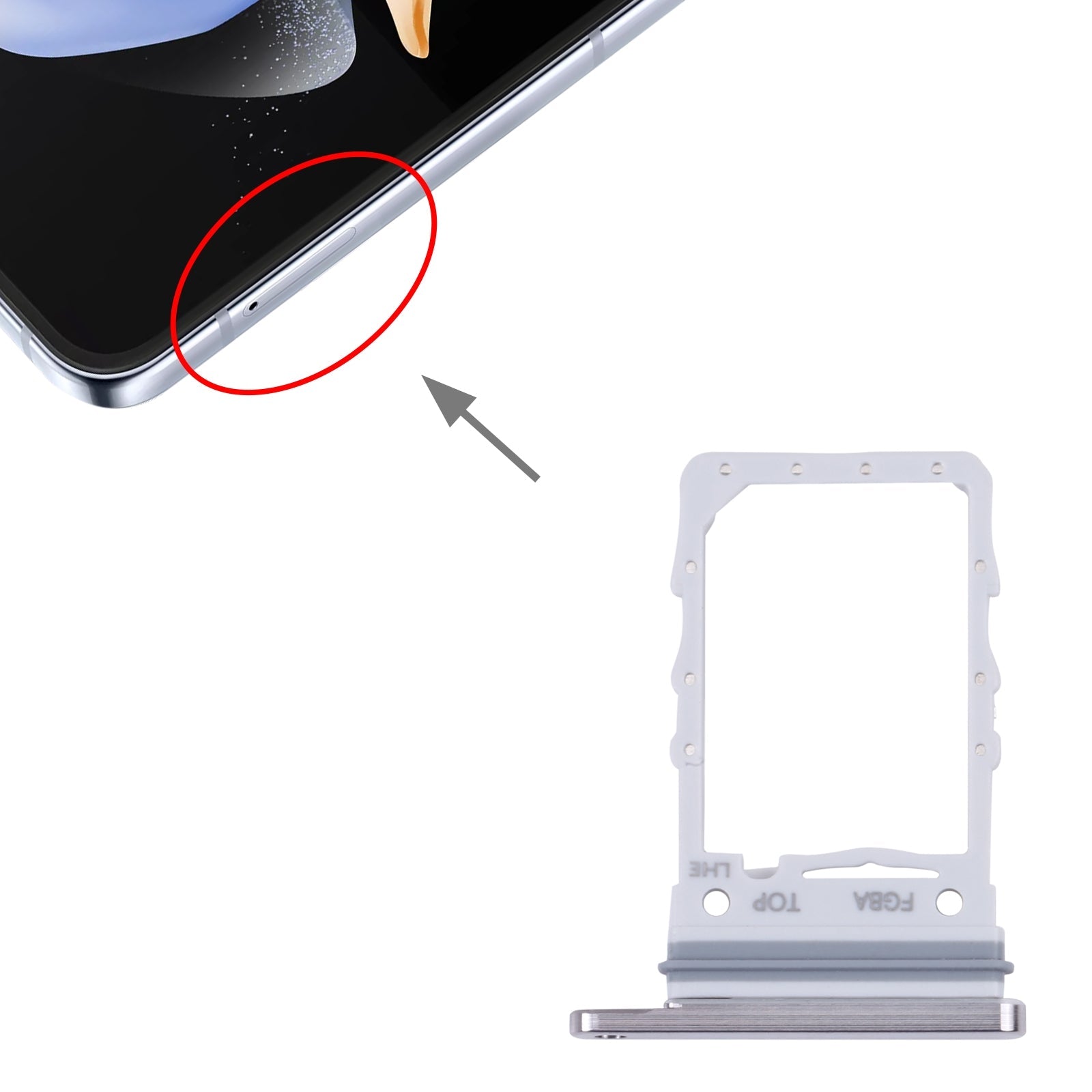 For Samsung Galaxy Z Flip4 SM-F721B Original SIM Card Tray (Silver)