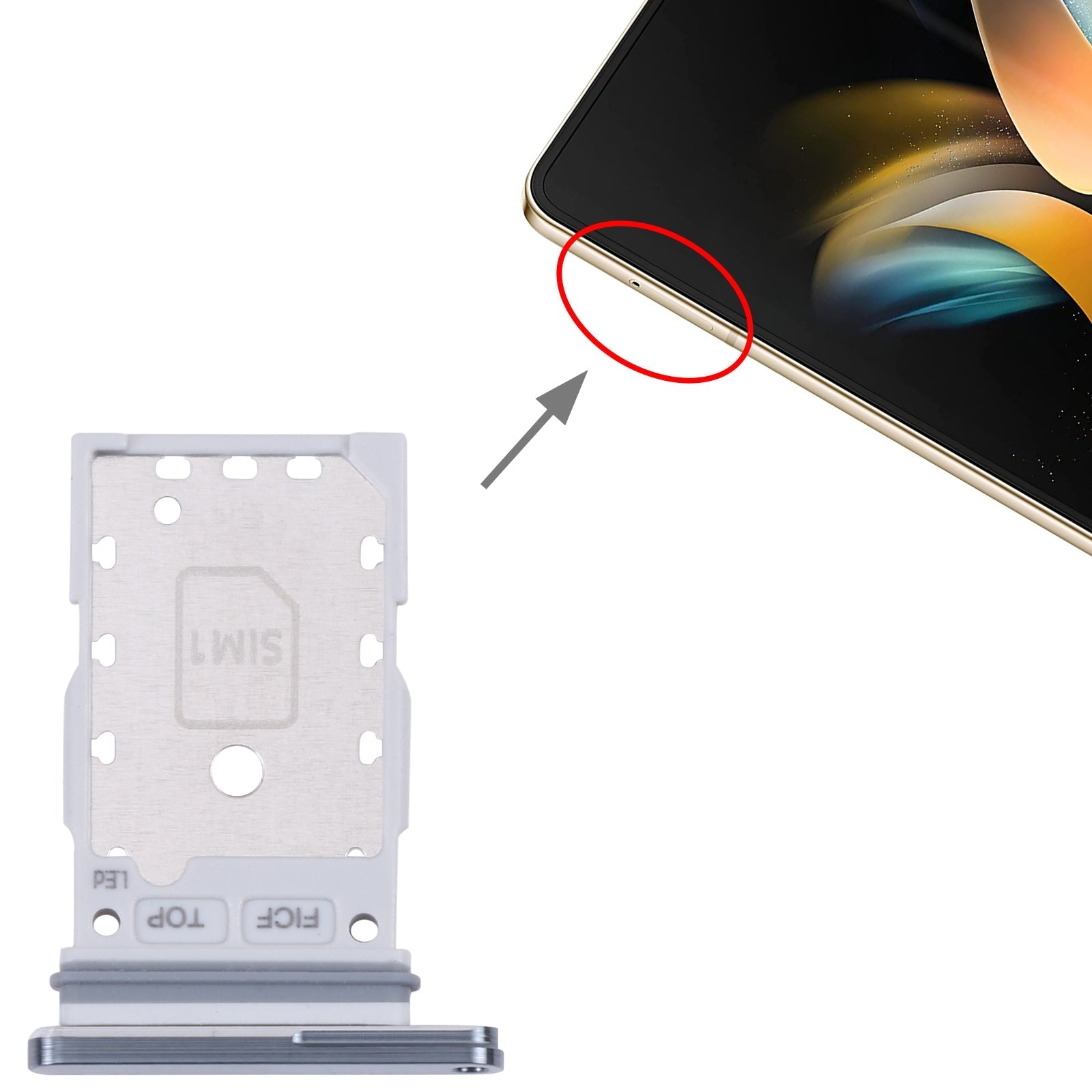For Samsung Galaxy Z Fold4 SM-F936B Original SIM Card Tray + SIM Card Tray (Blue)
