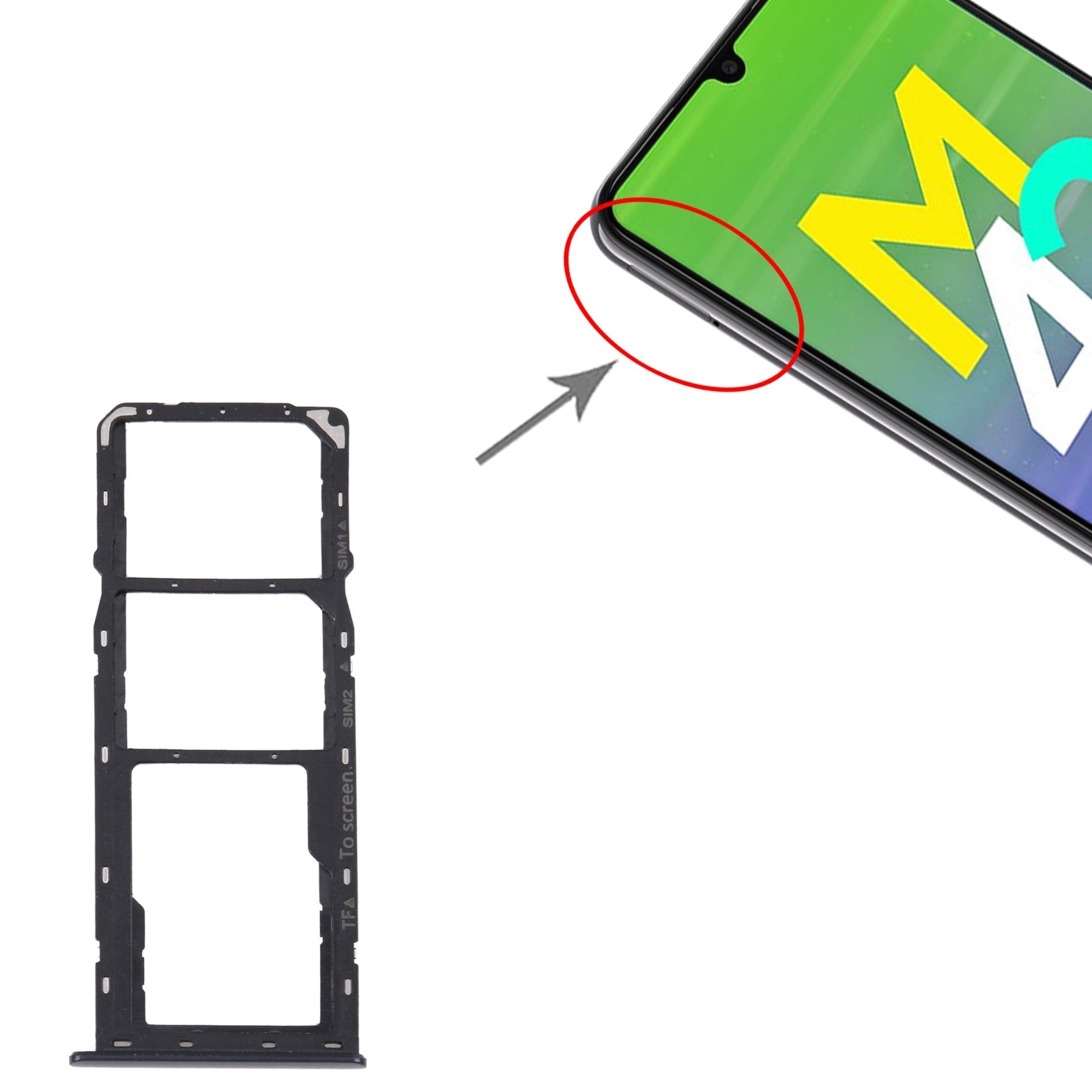 For Samsung Galaxy M42 5G SM-A436B Original SIM Card Tray + SIM Card Tray + Micro SD card tray (Black)