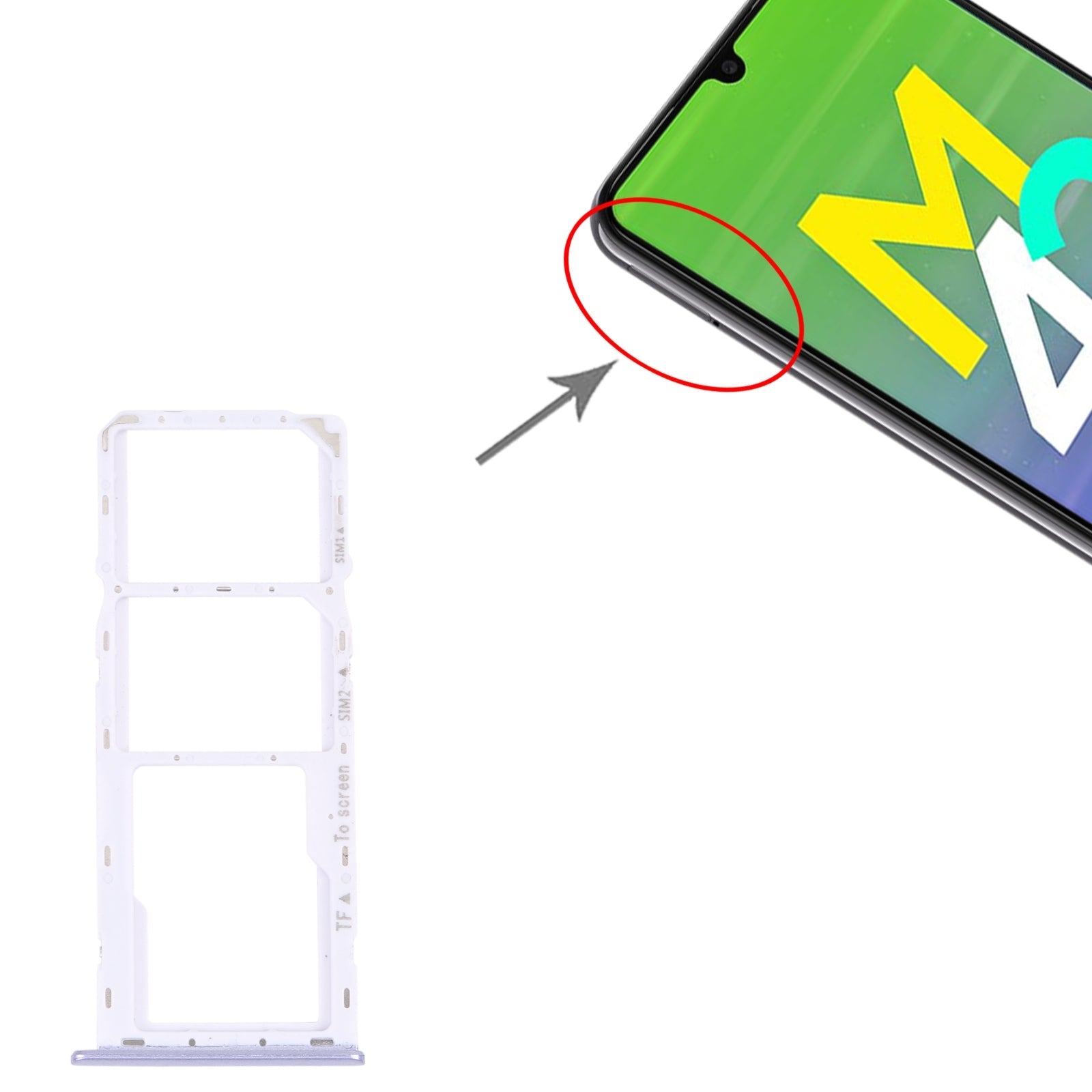 For Samsung Galaxy M42 5G SM-A436B Original SIM Card Tray + SIM Card Tray + Micro SD card tray (Purple)