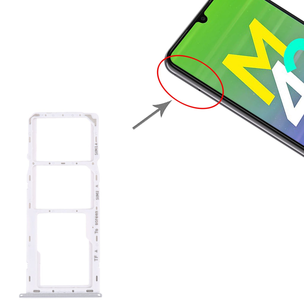 For Samsung Galaxy M42 5G SM-A436B Original SIM Card Tray + SIM Card Tray + Micro SD card tray (Silver)