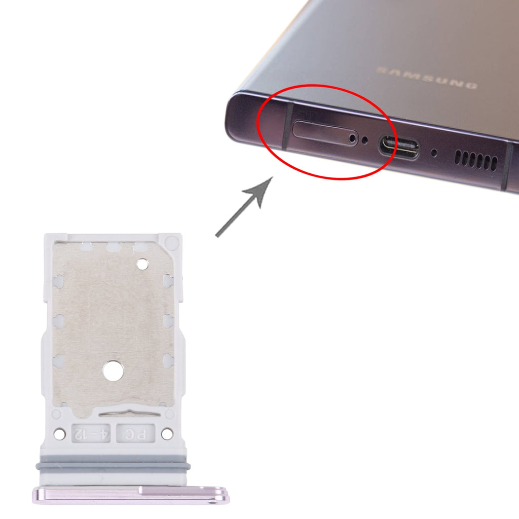 For Samsung Galaxy S23 Ultra SM-S918B Original SIM Card Tray + SIM Card Tray(Pink)