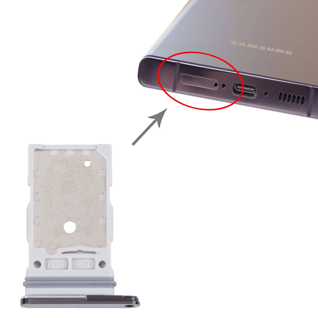 For Samsung Galaxy S23 Ultra SM-S918B Original SIM Card Tray + SIM Card Tray(Purple)
