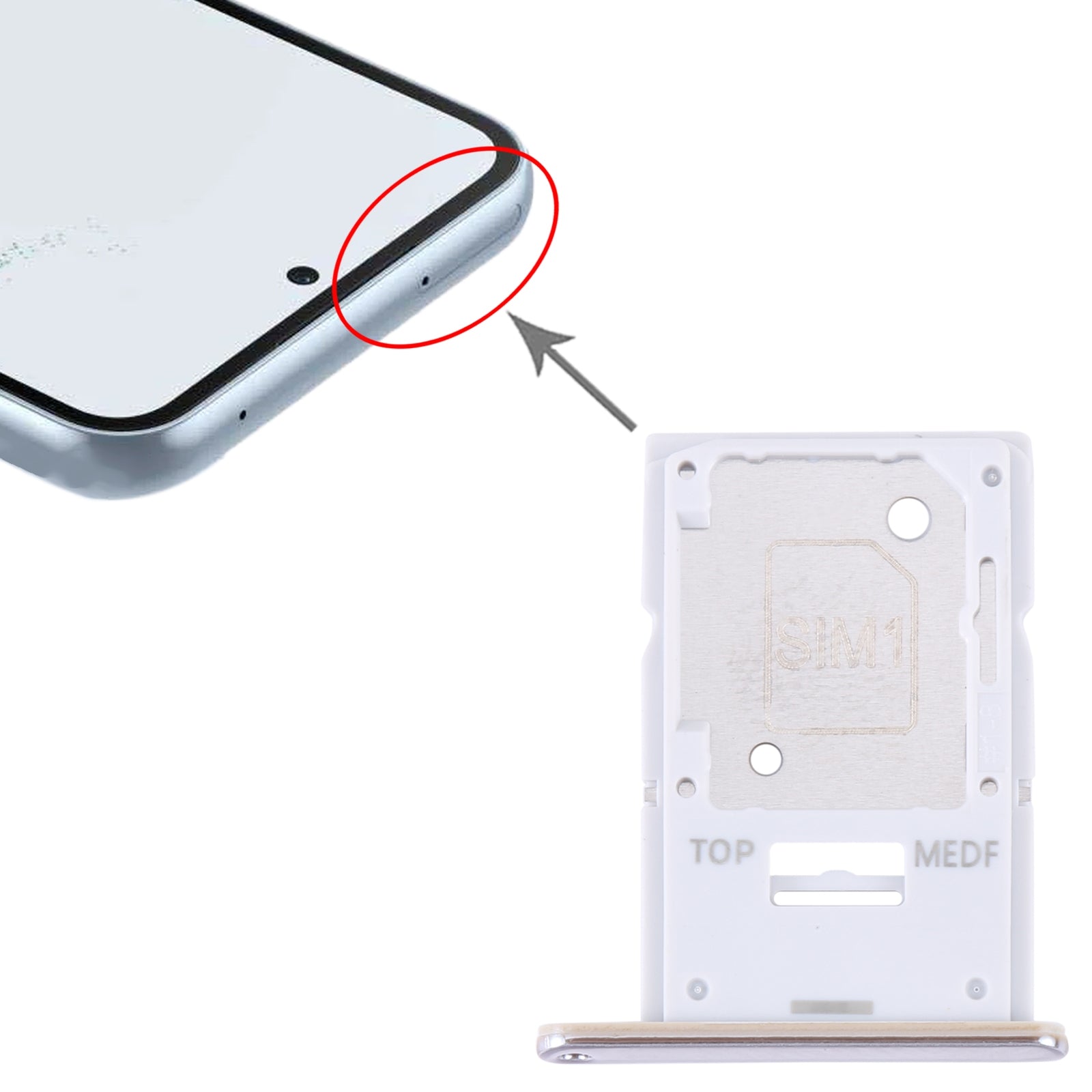 For Samsung Galaxy A54 SM-A546 Original SIM Card Tray + Micro SD Card Tray (Gold)