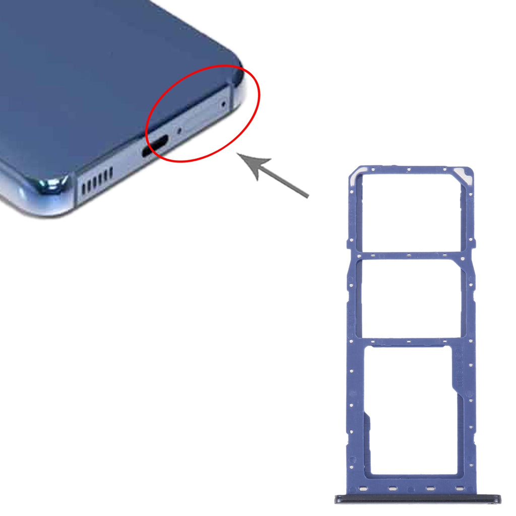 For Samsung Galaxy M04 SM-M045F Original SIM Card Tray + SIM Card Tray + Micro SD Card Tray (Blue)