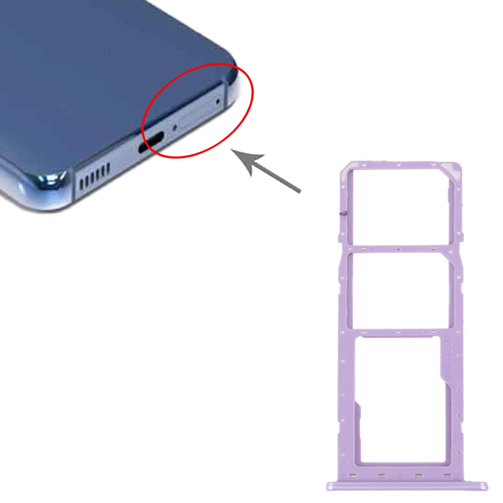 For Samsung Galaxy M04 SM-M045F Original SIM Card Tray + SIM Card Tray + Micro SD Card Tray (Purple)