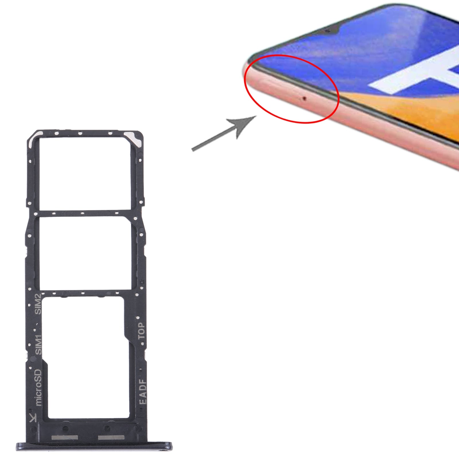 For Samsung Galaxy F14 5G Original SIM Card Tray + SIM Card Tray + Micro SD Card Tray (Black)