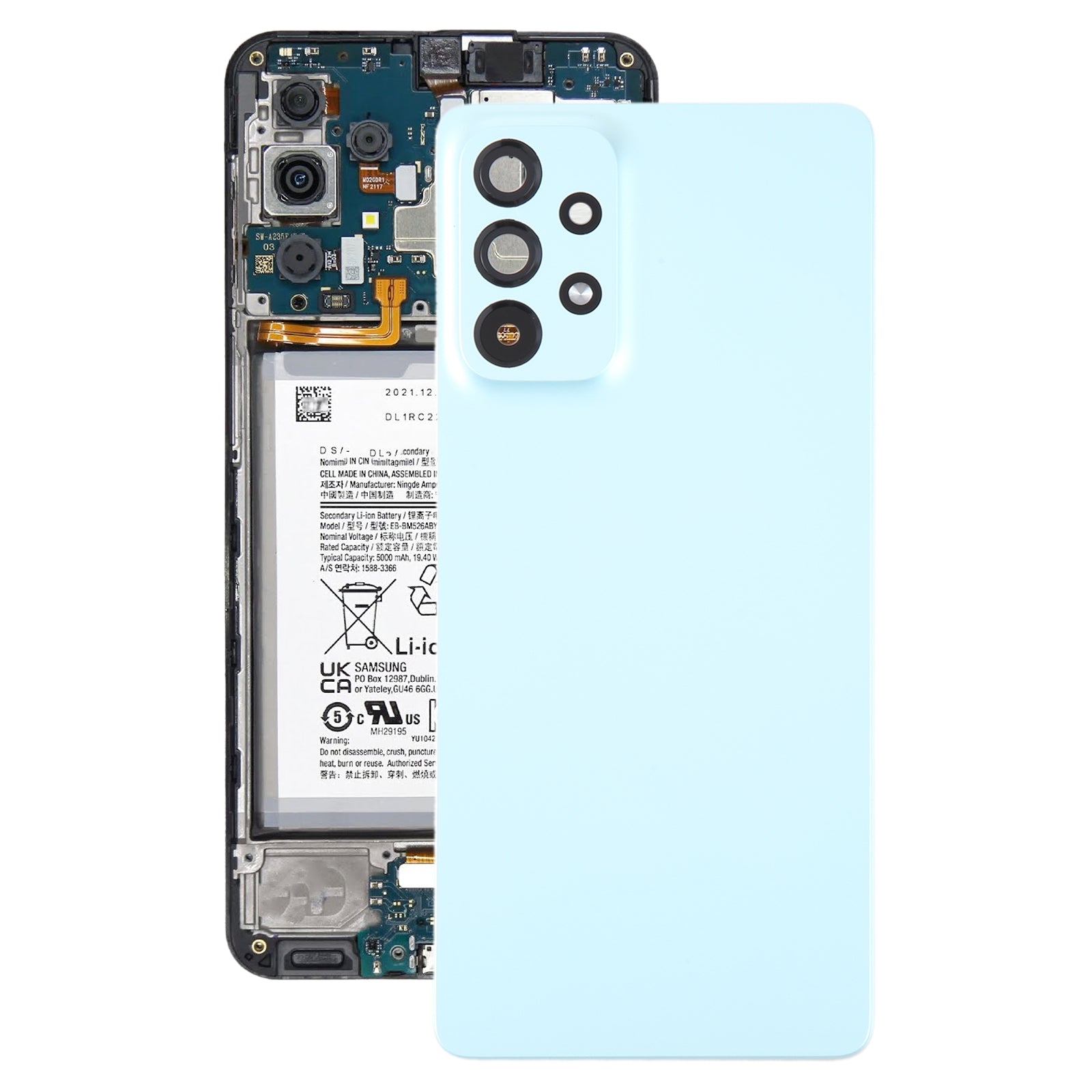 For Samsung Galaxy A73 5G SM-A736B Original Battery Back Cover with Camera Lens Frame(Green)