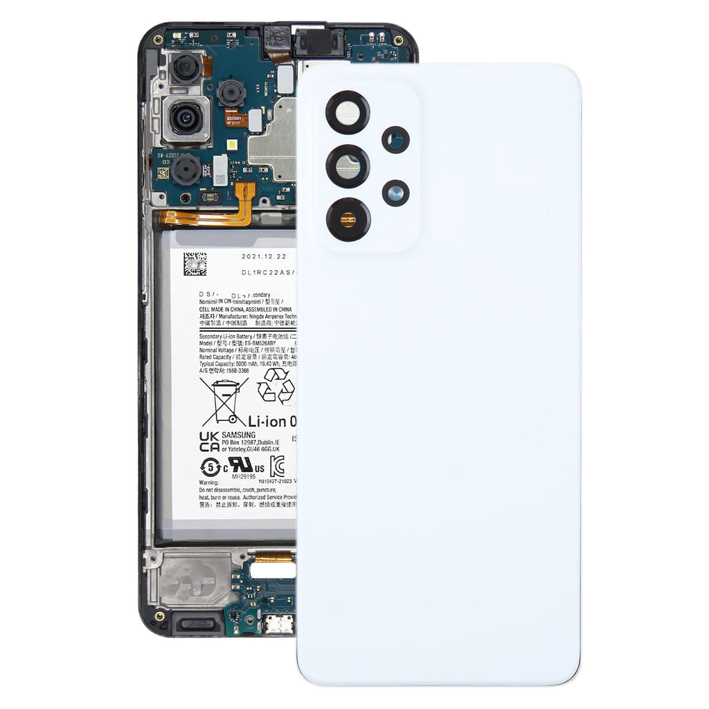 For Samsung Galaxy A53 5G SM-A536B Original Battery Back Cover with Camera Lens Frame(White)
