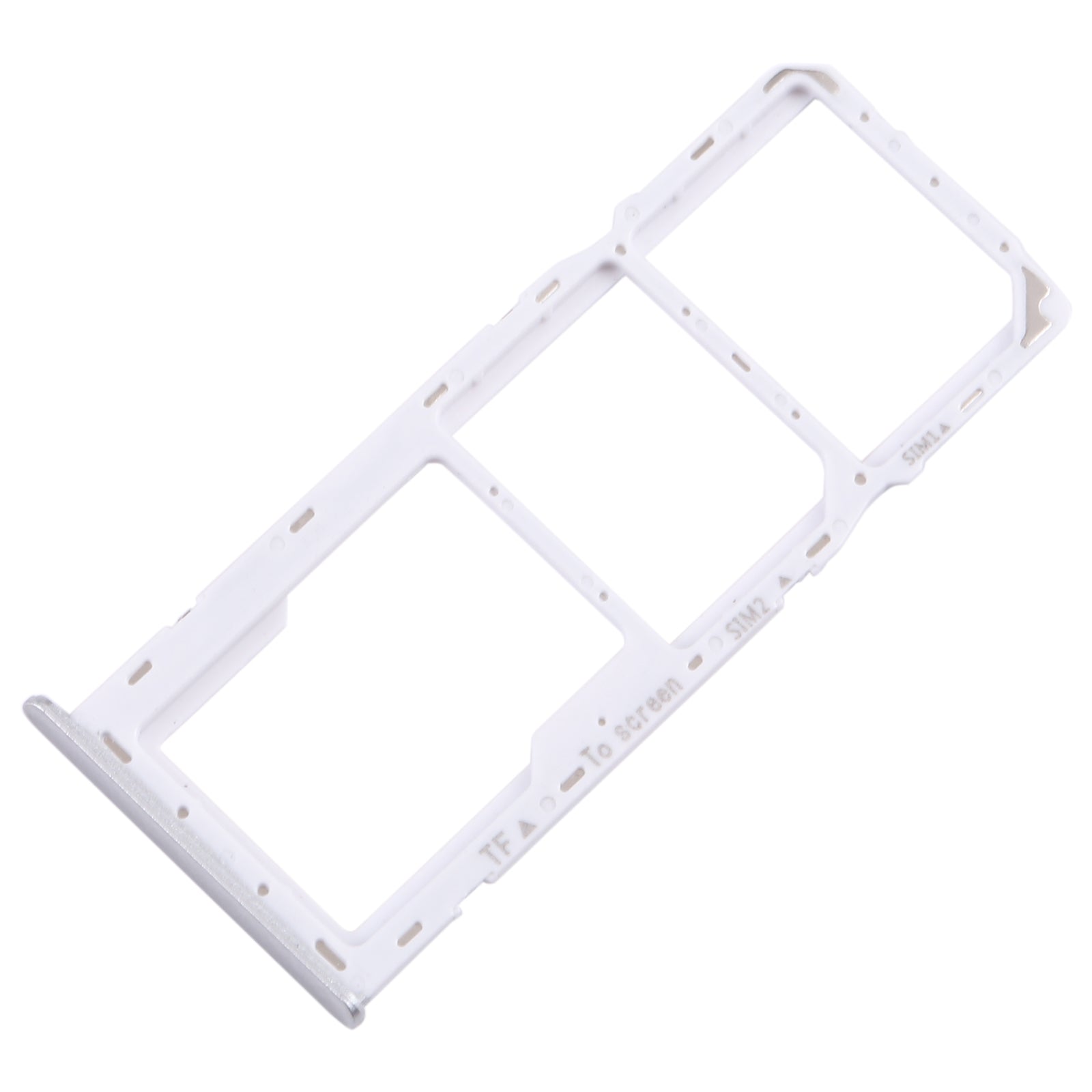 For Samsung Galaxy A22 5G SM-A226B Original SIM Card Tray + SIM Card Tray + Micro SD Card Tray (Silver)