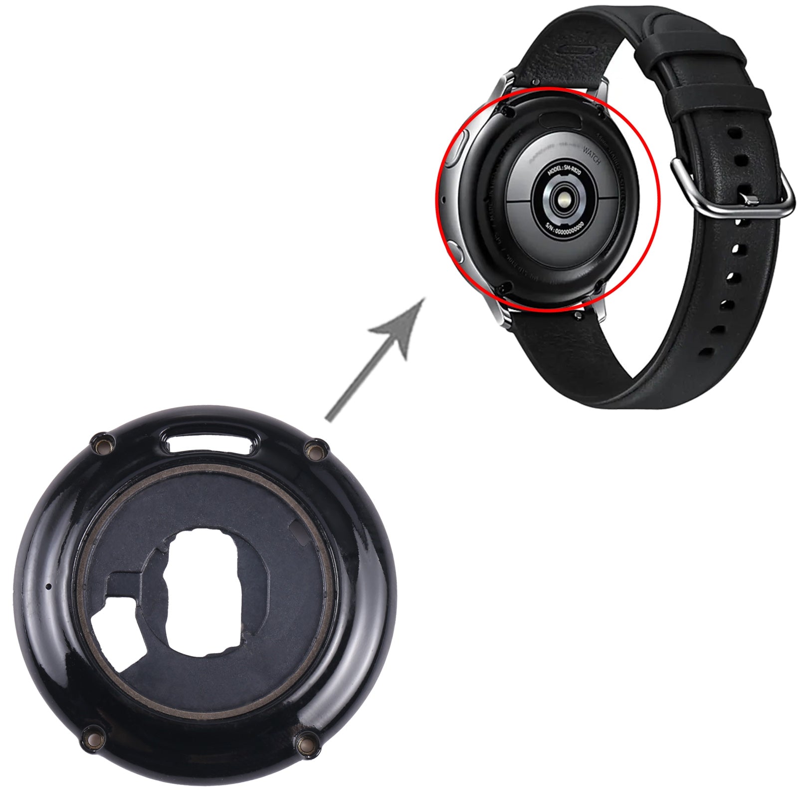 For Samsung Galaxy Watch Active2 40mm SM-R830 Original Rear Housing Cover (Black)