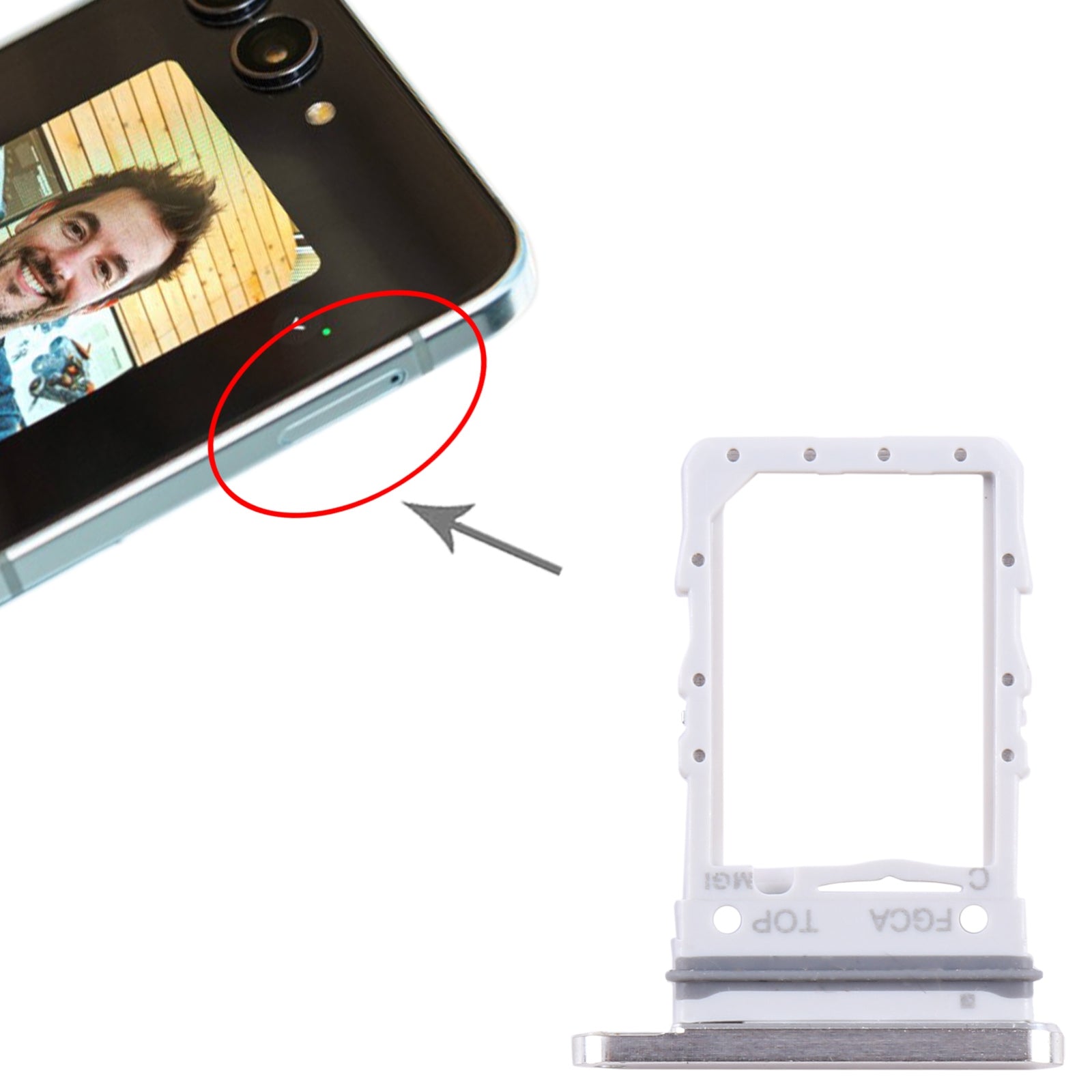 For Samsung Galaxy Z Flip5 SM-F731 Original SIM Card Tray (Silver)