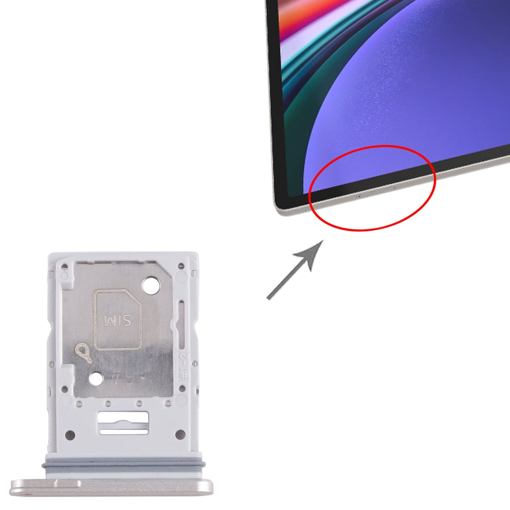 For Samsung Galaxy Tab S9+ Original SIM + Micro SD Card Tray (Beige)