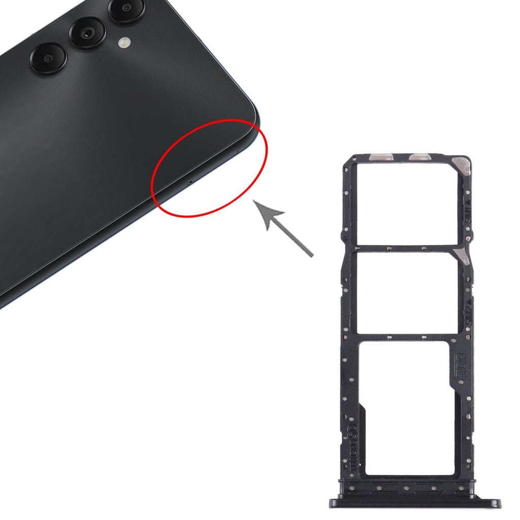For Samsung Galaxy A05s SM-A057 Original SIM + SIM Card Tray + Micro SD Card Tray (Black)